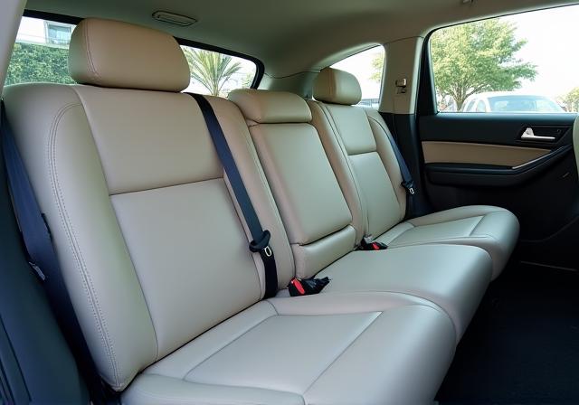 汚れが完全に除去され、新品同様になったSUVの後部座席